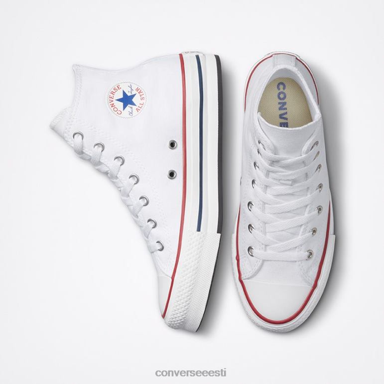 Converse chuck taylor all star lift platvorm lõuend kõrge top suured lapsed poiss F0Z8P267 jalatsid valge/granaat/merevägi