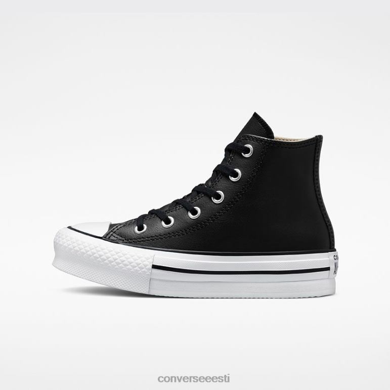 Converse chuck taylor all star eva lift platvorm nahast kõrge top tüdruk F0Z8P432 jalatsid must/naturaalne elevandiluu
