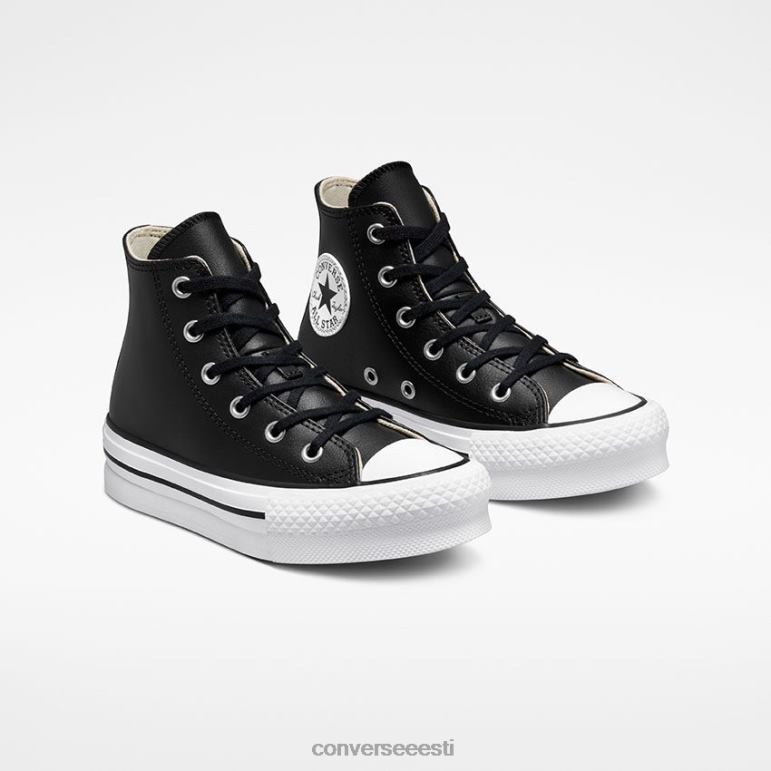 Converse chuck taylor all star eva lift platvorm nahast kõrge top tüdruk F0Z8P432 jalatsid must/naturaalne elevandiluu