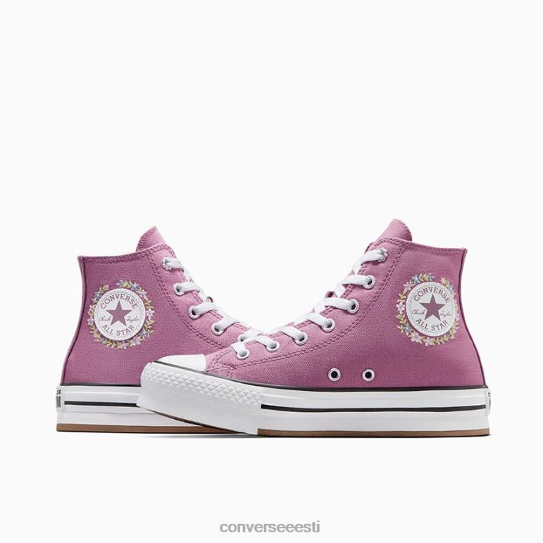 Converse chuck taylor all star eva lift platvorm tikitud lilled kõrge top tüdruk F0Z8P403 jalatsid unistav daalia/valge/must