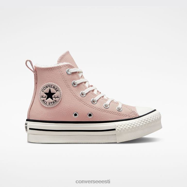 Converse chuck taylor all star eva lift platvormiga vooderdatud nahast kõrge top tüdruk F0Z8P430 jalatsid kivililla/vintage valge/must
