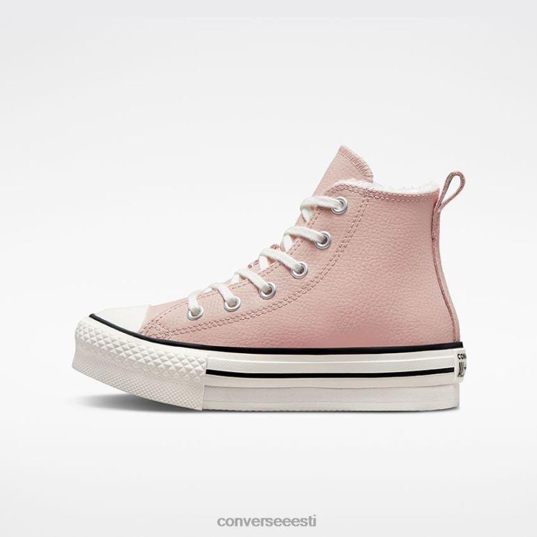 Converse chuck taylor all star eva lift platvormiga vooderdatud nahast kõrge top tüdruk F0Z8P430 jalatsid kivililla/vintage valge/must