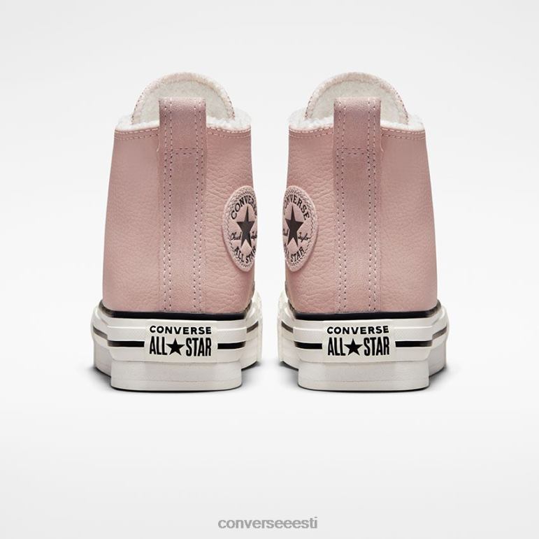 Converse chuck taylor all star eva lift platvormiga vooderdatud nahast kõrge top tüdruk F0Z8P430 jalatsid kivililla/vintage valge/must