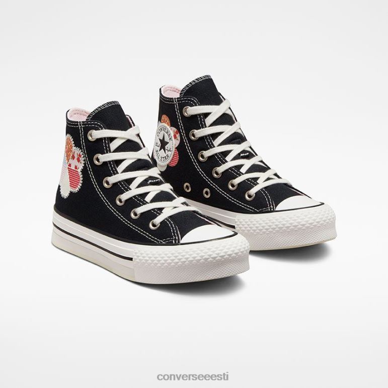 Converse chuck taylor all star eva liftiplatvormi meisterdatud lapitöö tüdruk F0Z8P418 jalatsid must/päikesetõusuroosa/vintage valge