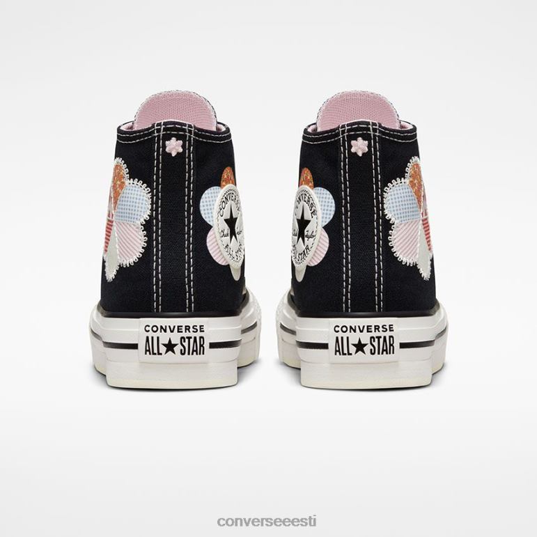 Converse chuck taylor all star eva liftiplatvormi meisterdatud lapitöö tüdruk F0Z8P418 jalatsid must/päikesetõusuroosa/vintage valge