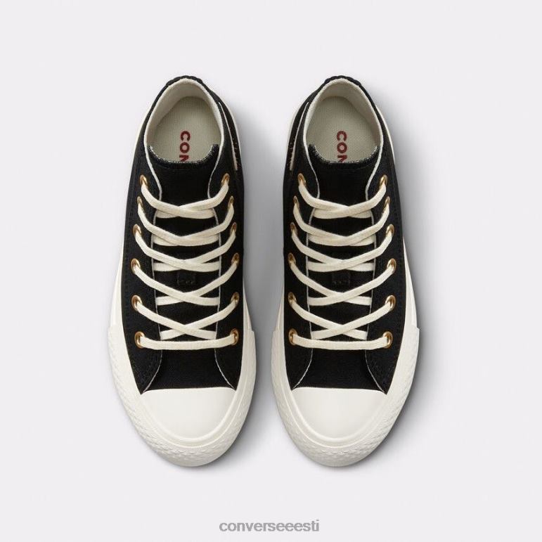 Converse chuck taylor all star lift platvormi südamed kõrgel kohal tüdruk F0Z8P423 jalatsid must/emme kartulisalat/tagaallee telliskivi