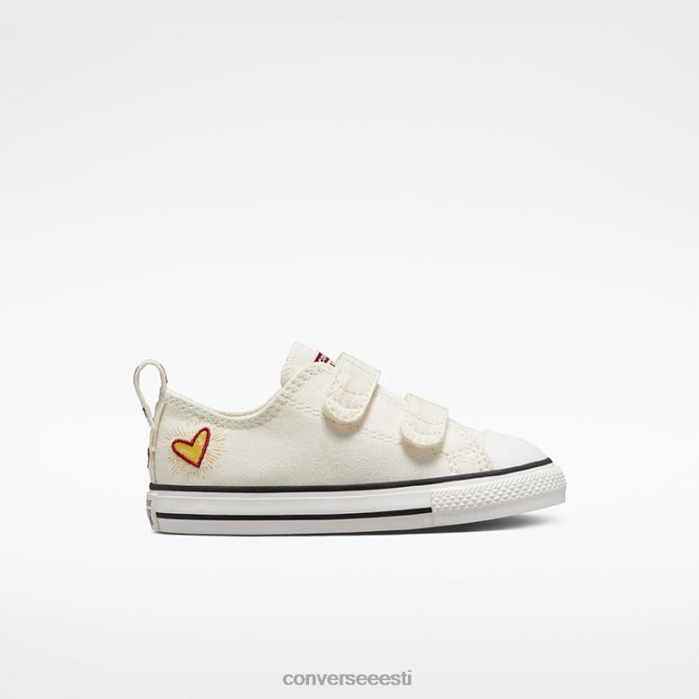 Converse chuck taylor all star lihtne südamed kõrge top tüdruk F0Z8P424 jalatsid vanaaegne valge/tagaallee telliskivi/kuld