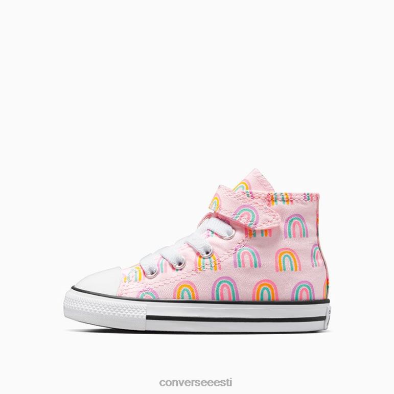 Converse chuck taylor all star lihtne vikerkaare kõrge top tüdruk F0Z8P407 jalatsid roosa vaht/viinamarjavaht/amarillo