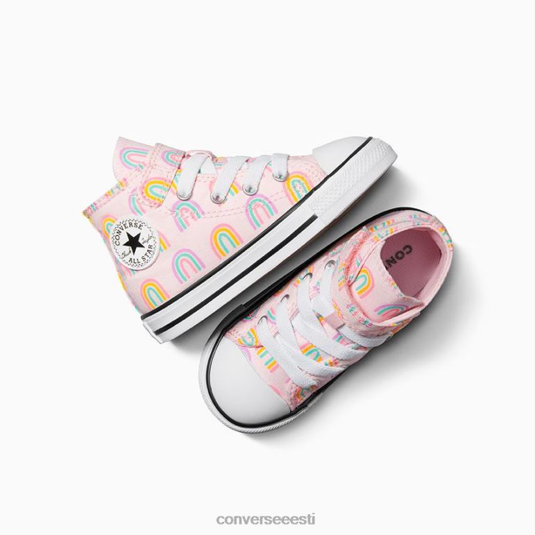 Converse chuck taylor all star lihtne vikerkaare kõrge top tüdruk F0Z8P407 jalatsid roosa vaht/viinamarjavaht/amarillo