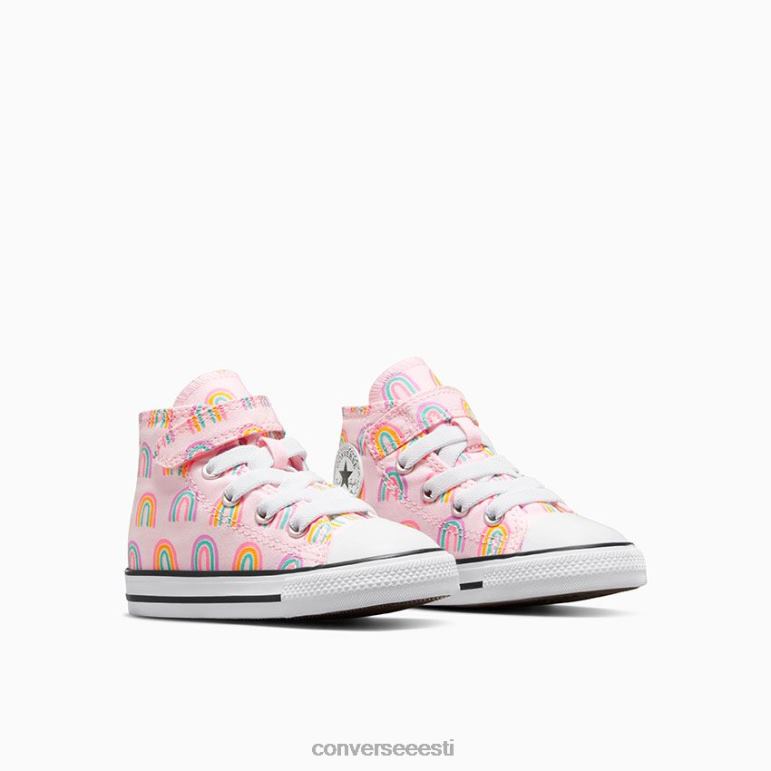 Converse chuck taylor all star lihtne vikerkaare kõrge top tüdruk F0Z8P407 jalatsid roosa vaht/viinamarjavaht/amarillo