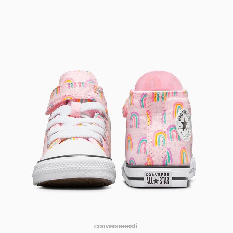 Converse chuck taylor all star lihtne vikerkaare kõrge top tüdruk F0Z8P407 jalatsid roosa vaht/viinamarjavaht/amarillo