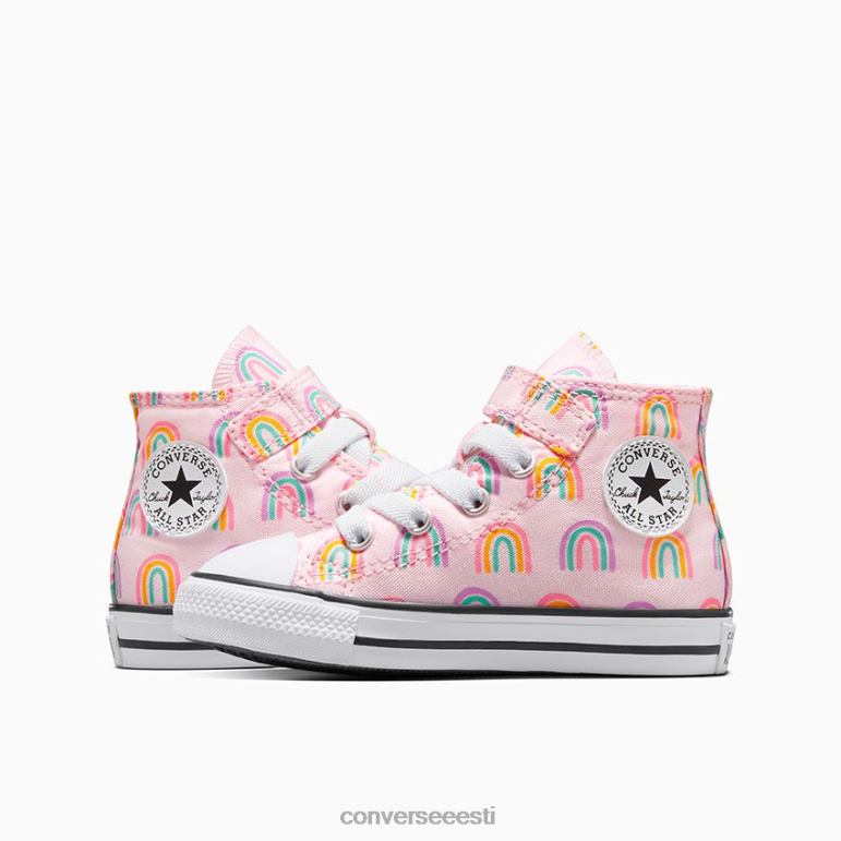 Converse chuck taylor all star lihtne vikerkaare kõrge top tüdruk F0Z8P407 jalatsid roosa vaht/viinamarjavaht/amarillo