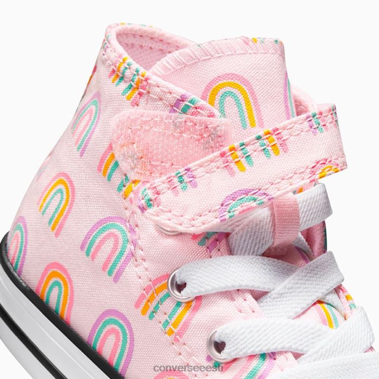 Converse chuck taylor all star lihtne vikerkaare kõrge top tüdruk F0Z8P407 jalatsid roosa vaht/viinamarjavaht/amarillo