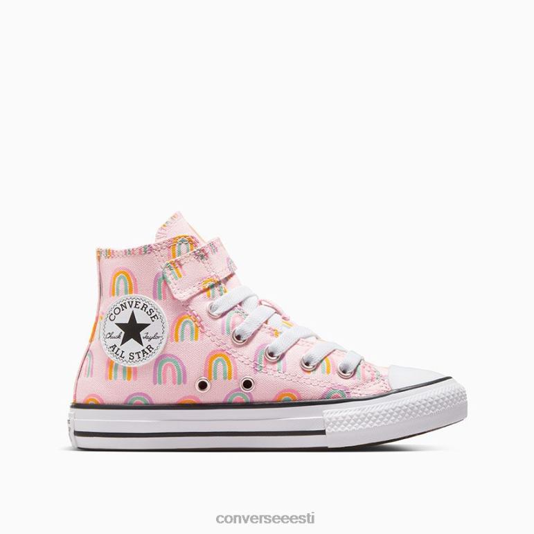 Converse chuck taylor all star lihtne vikerkaare kõrge top tüdruk F0Z8P408 jalatsid roosa vaht/viinamarjavaht/amarillo