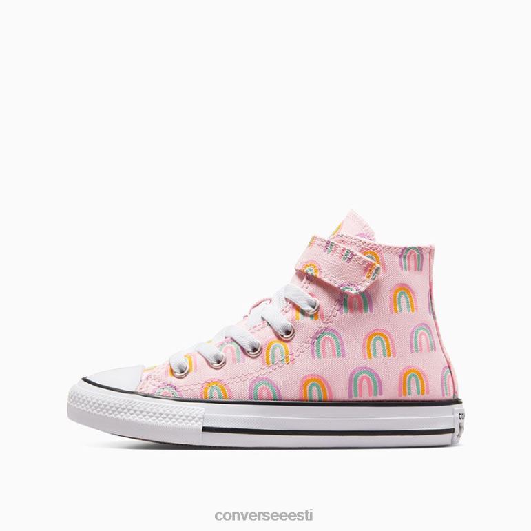 Converse chuck taylor all star lihtne vikerkaare kõrge top tüdruk F0Z8P408 jalatsid roosa vaht/viinamarjavaht/amarillo