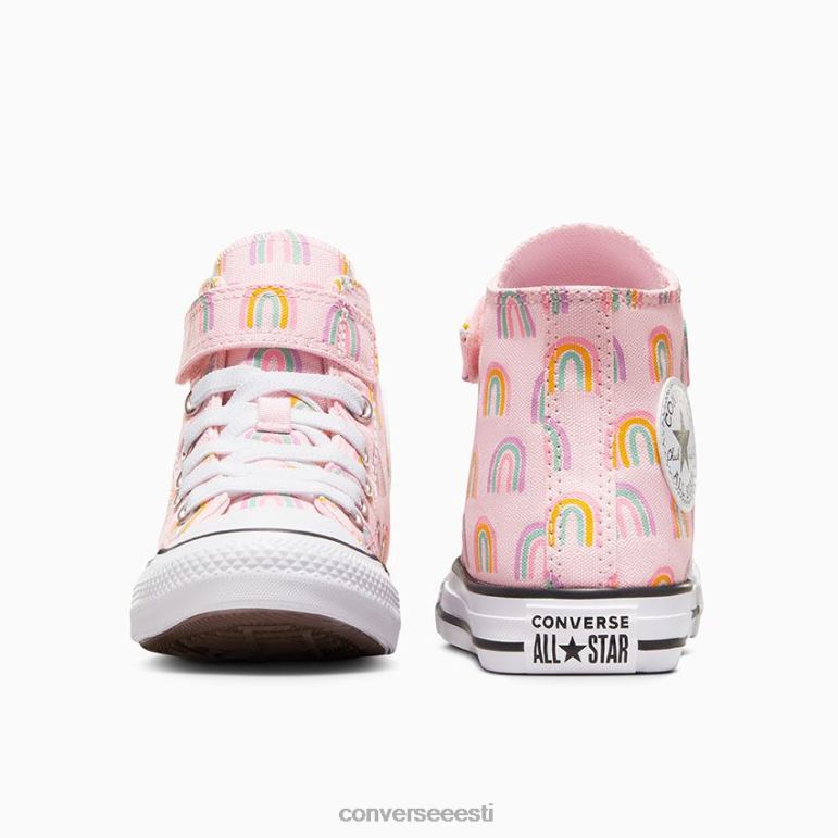 Converse chuck taylor all star lihtne vikerkaare kõrge top tüdruk F0Z8P408 jalatsid roosa vaht/viinamarjavaht/amarillo