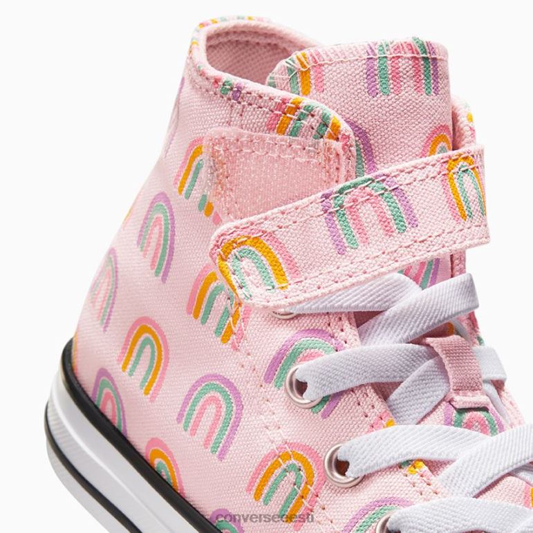 Converse chuck taylor all star lihtne vikerkaare kõrge top tüdruk F0Z8P408 jalatsid roosa vaht/viinamarjavaht/amarillo