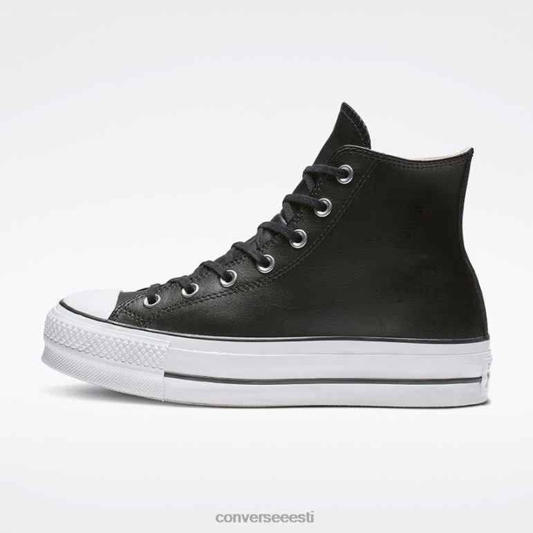 Converse chuck taylor all star lift nahast kõrge topp mehed F0Z8P269 jalatsid must valge