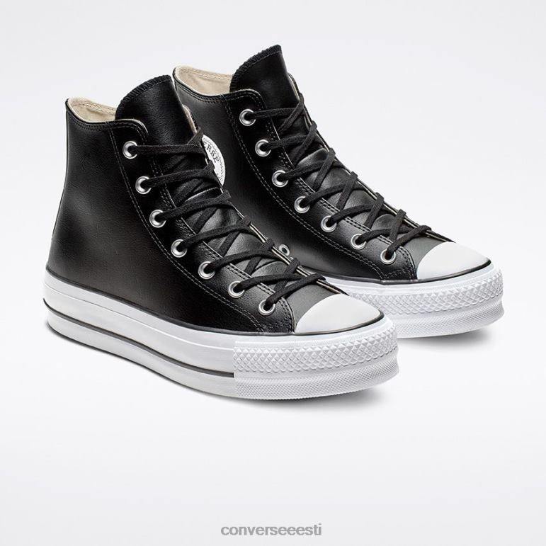 Converse chuck taylor all star lift nahast kõrge topp mehed F0Z8P269 jalatsid must valge
