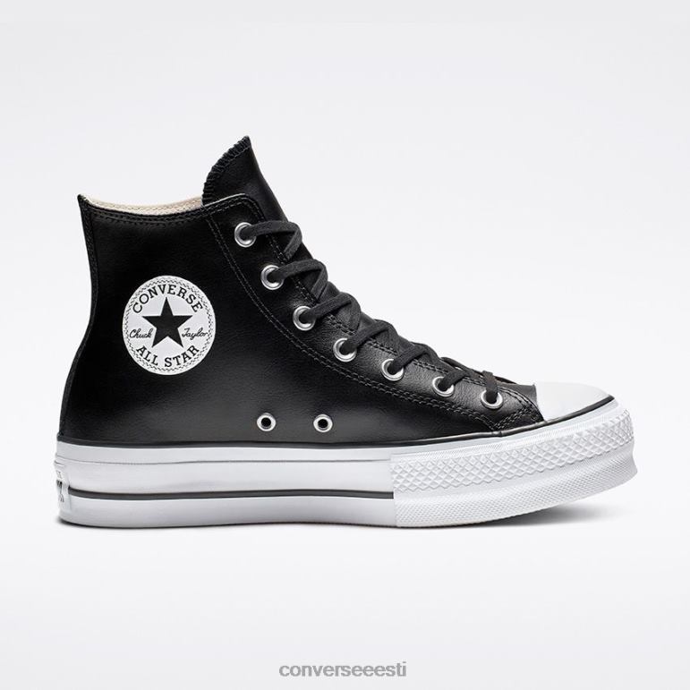 Converse chuck taylor all star lift nahast kõrge topp mehed F0Z8P271 jalatsid must valge