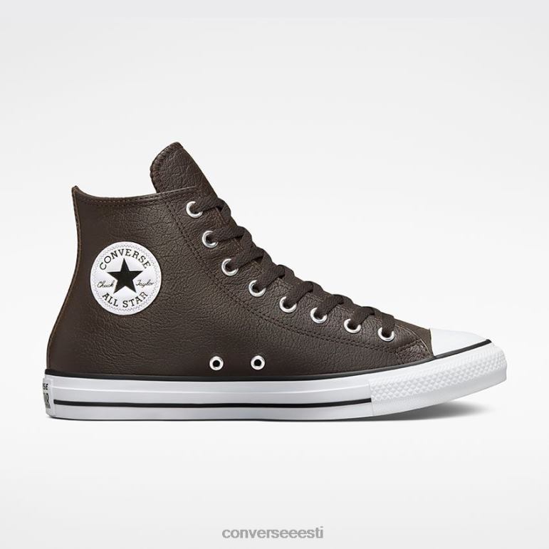 Converse chuck taylor all star trummeldatud nahast kõrge topp mehed F0Z8P393 jalatsid sametpruun/valge/must