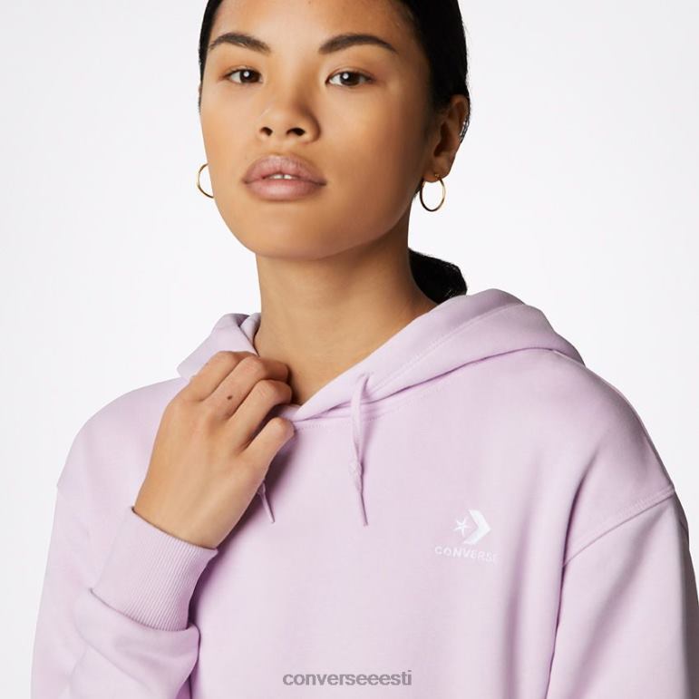 Converse tikitud täht-chevron pulloveriga kapuuts naised F0Z8P309 Riietus kahvatu ametüst