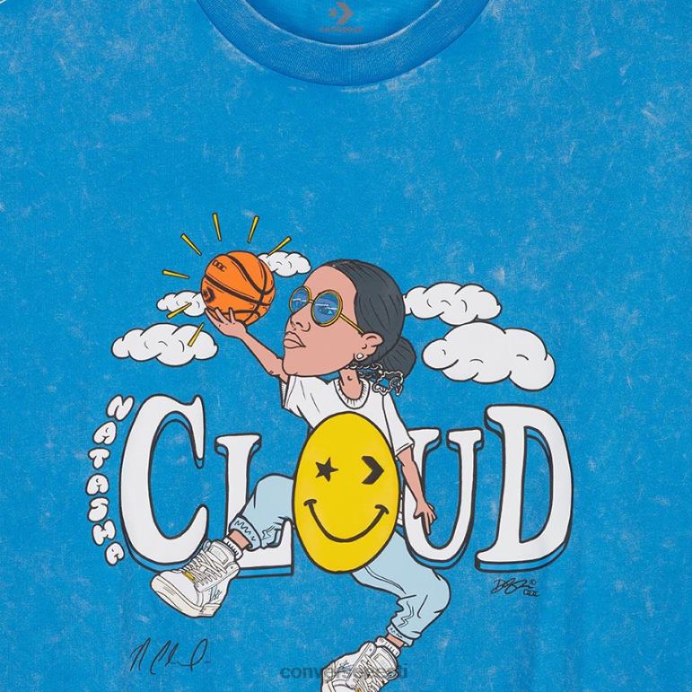 Converse natasha pilvemängija t-särk naised F0Z8P299 Riietus digitaalne sinine