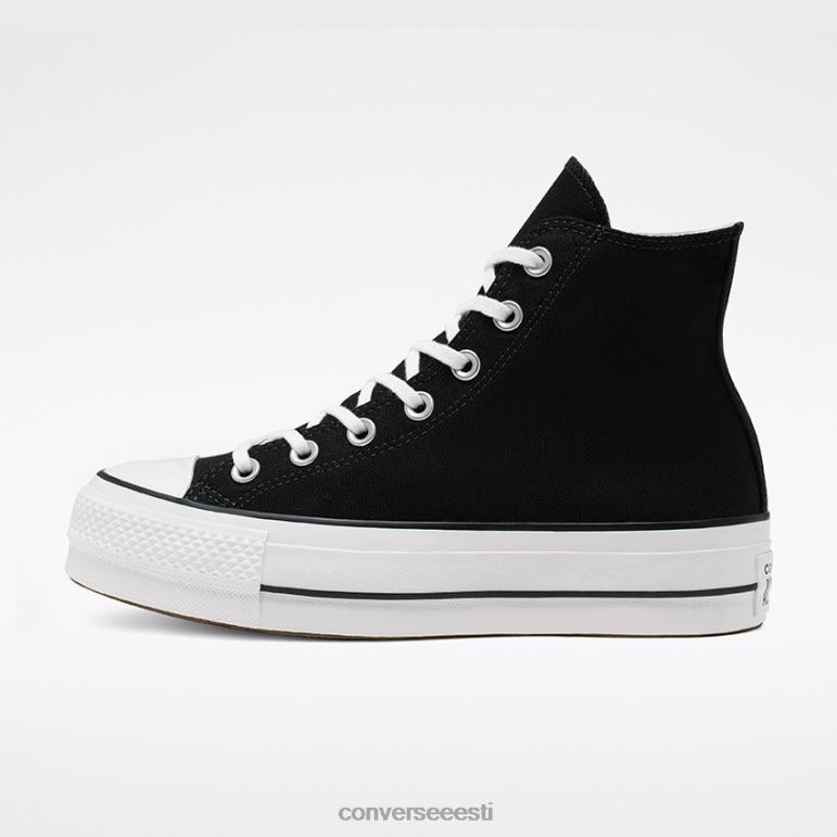 Converse Chuck taylor all star lõuendiplatvorm kõrge top naised F0Z8P255 jalatsid must valge
