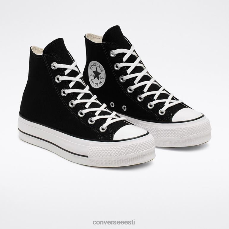 Converse Chuck taylor all star lõuendiplatvorm kõrge top naised F0Z8P255 jalatsid must valge