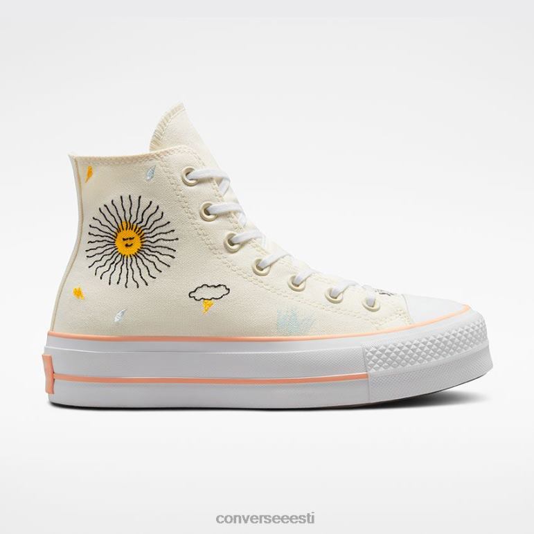 Converse chuck taylor all star lift platvorm lilltikandid kõrge top naised F0Z8P133 jalatsid egret / jube korall / valge