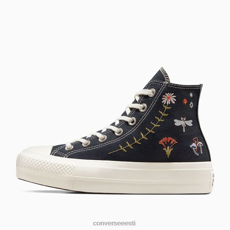Converse chuck taylor all star lift platvorm lummatud aed kõrge top naised F0Z8P117 jalatsid must/haigur