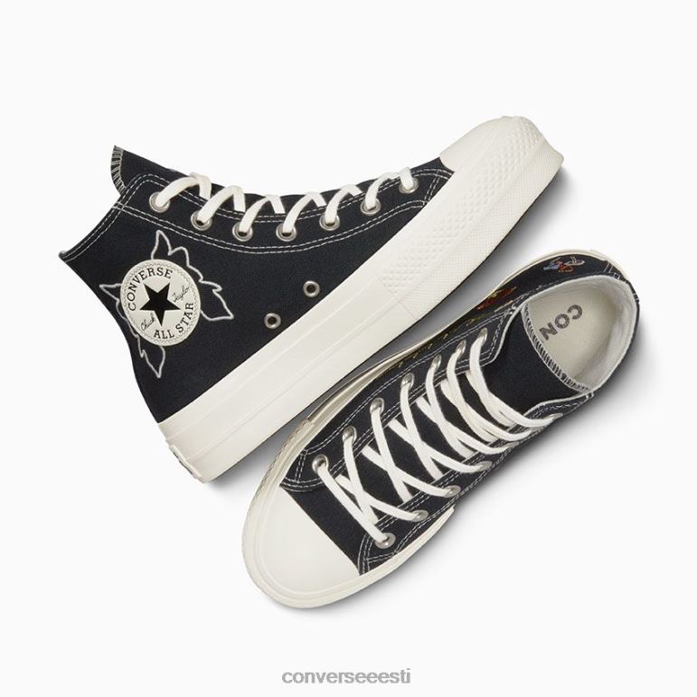 Converse chuck taylor all star lift platvorm lummatud aed kõrge top naised F0Z8P117 jalatsid must/haigur