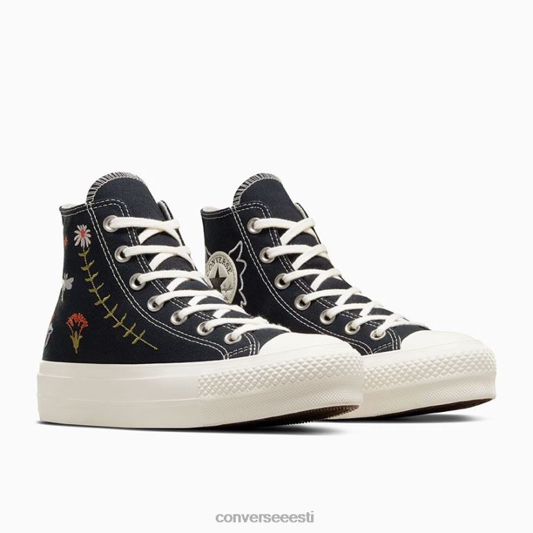 Converse chuck taylor all star lift platvorm lummatud aed kõrge top naised F0Z8P117 jalatsid must/haigur