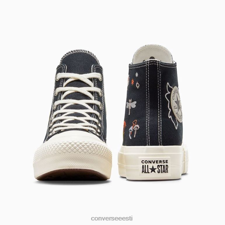 Converse chuck taylor all star lift platvorm lummatud aed kõrge top naised F0Z8P117 jalatsid must/haigur