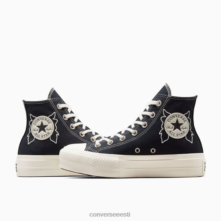 Converse chuck taylor all star lift platvorm lummatud aed kõrge top naised F0Z8P117 jalatsid must/haigur