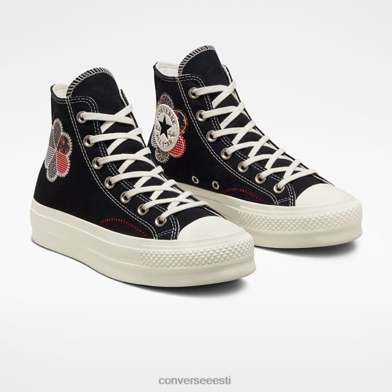 Converse chuck taylor all star lift platvorm meisterdatud lapitööd kõrge top naised F0Z8P142 jalatsid must/hagar/punane