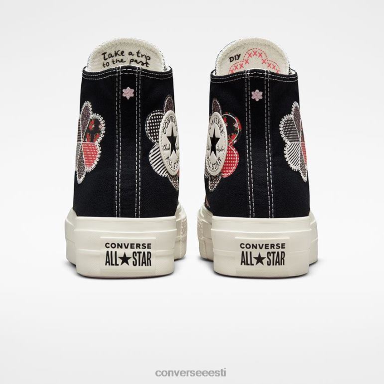 Converse chuck taylor all star lift platvorm meisterdatud lapitööd kõrge top naised F0Z8P142 jalatsid must/hagar/punane