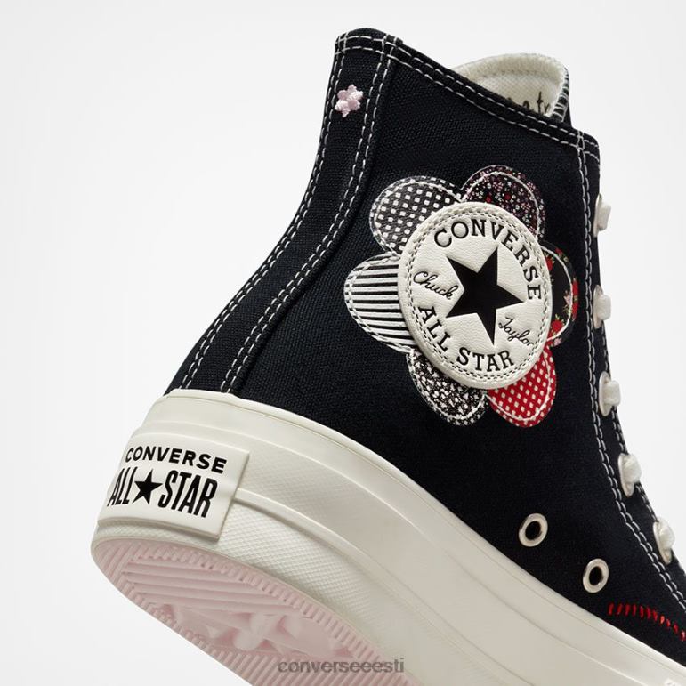 Converse chuck taylor all star lift platvorm meisterdatud lapitööd kõrge top naised F0Z8P142 jalatsid must/hagar/punane