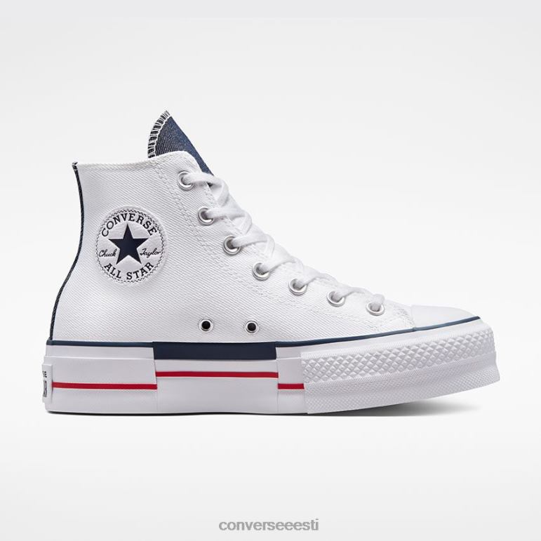 Converse chuck taylor all star lift platvorm retro denim kõrge top naised F0Z8P132 jalatsid valge/punane/obsidiaan