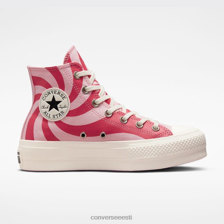 Converse chuck taylor all star lift platvorm värvi kristalliseerunud kõrge top naised F0Z8P137 jalatsid päikesetõusu roosa/karmiinroosa/haigur