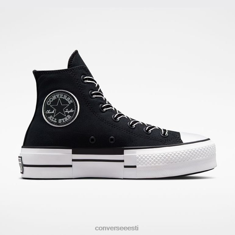 Converse chuck taylor all star lift platvormi kontuuri kõrge top naised F0Z8P148 jalatsid must valge