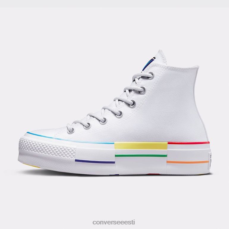 Converse chuck taylor all star lift pride kõrge top naised F0Z8P147 jalatsid valge/värskekollane/kurjassinine