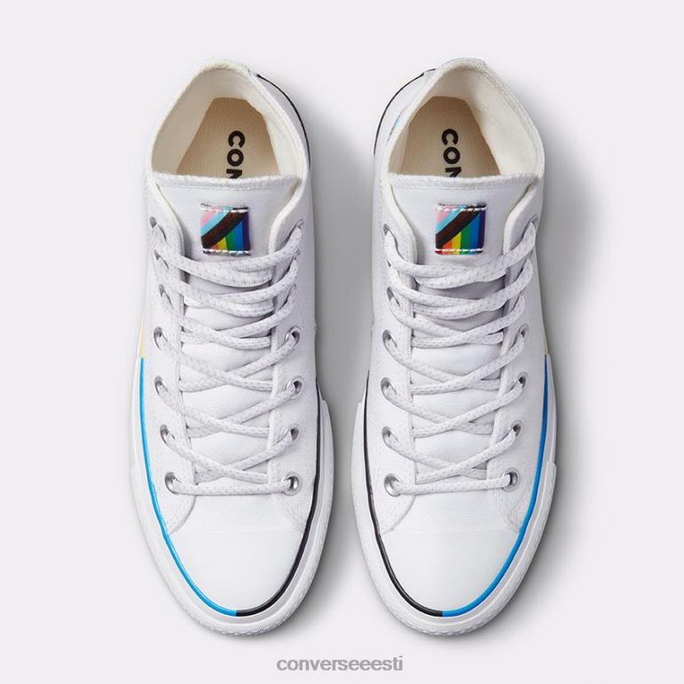 Converse chuck taylor all star lift pride kõrge top naised F0Z8P147 jalatsid valge/värskekollane/kurjassinine