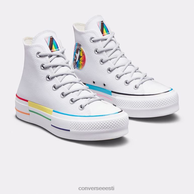 Converse chuck taylor all star lift pride kõrge top naised F0Z8P147 jalatsid valge/värskekollane/kurjassinine