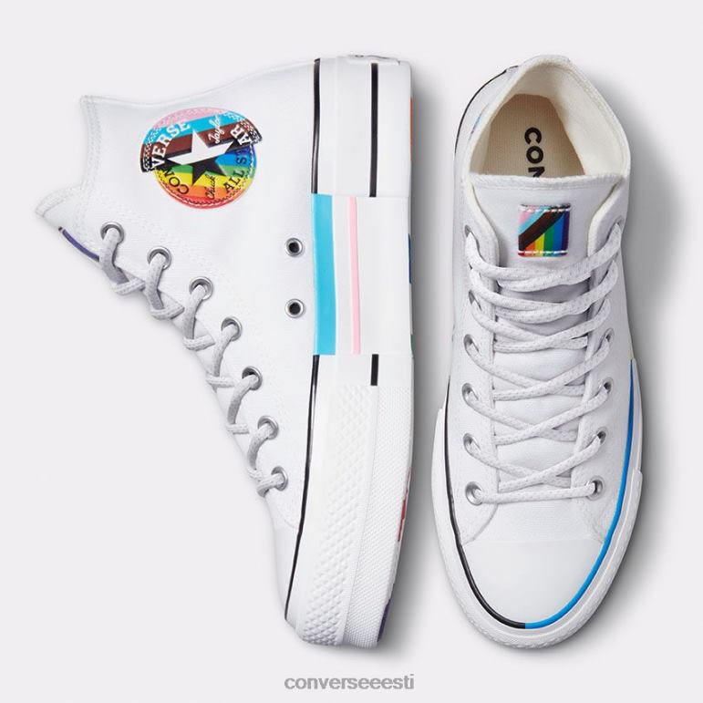 Converse chuck taylor all star lift pride kõrge top naised F0Z8P147 jalatsid valge/värskekollane/kurjassinine