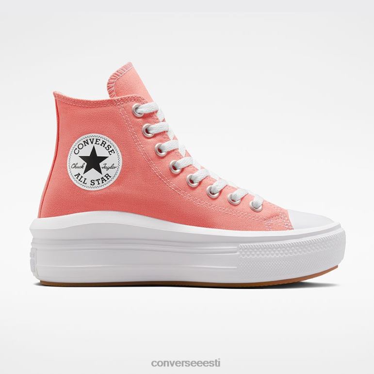 Converse chuck taylor all star liikuda kõrgel kohal naised F0Z8P124 jalatsid muru flamingo/valge