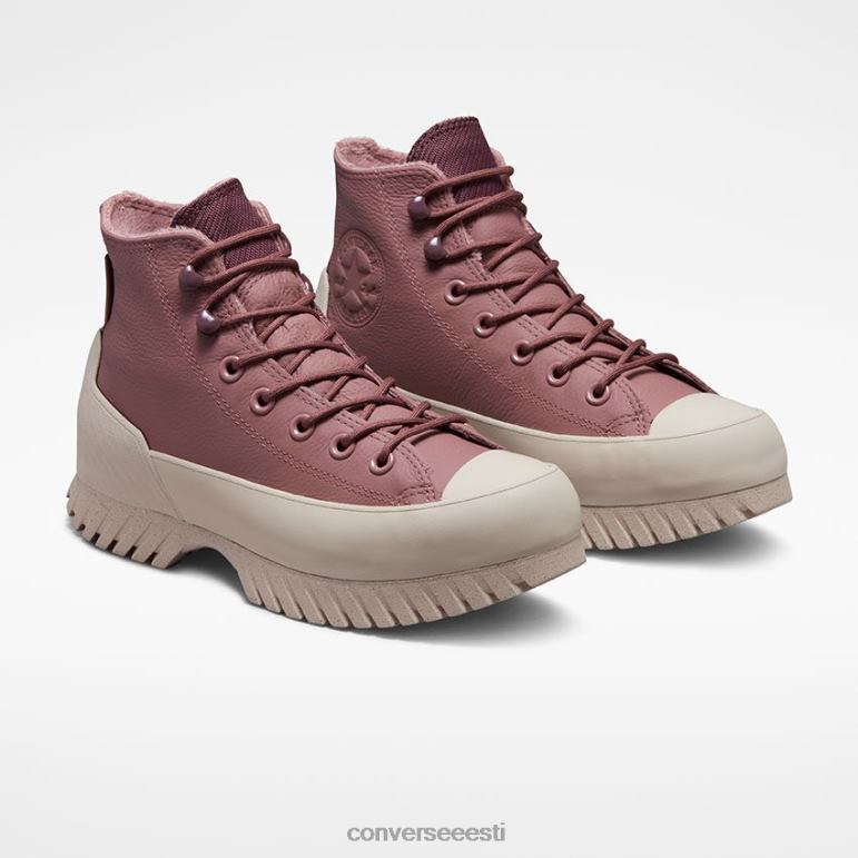 Converse chuck taylor all star lugged 2.0 counter kliima kõrge top naised F0Z8P186 jalatsid sadul / tume vein / papüürus