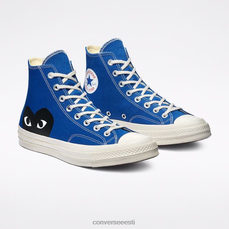 Converse x Comme des Garcons PLAY padrun 70 kõrge ülaosa naised F0Z8P223 jalatsid terashall/haigur/must