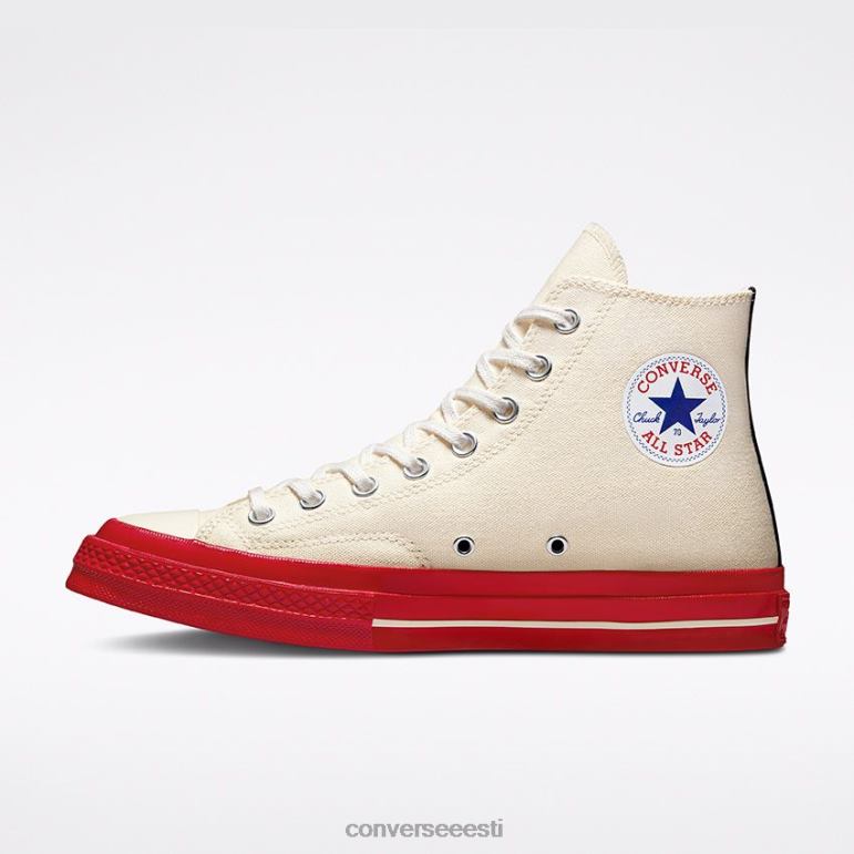 Converse x Comme des Garcons PLAY padrun 70 kõrge ülaosa naised F0Z8P235 jalatsid põline/punane/haigur