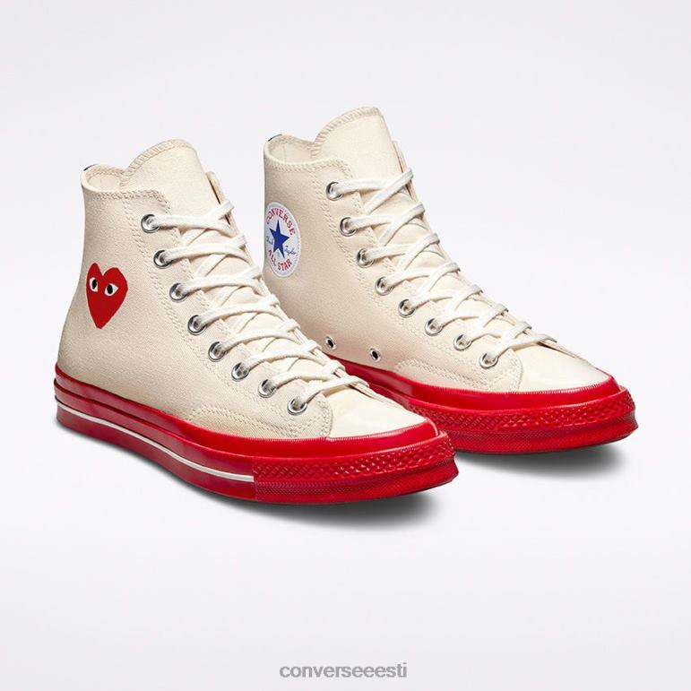 Converse x Comme des Garcons PLAY padrun 70 kõrge ülaosa naised F0Z8P235 jalatsid põline/punane/haigur
